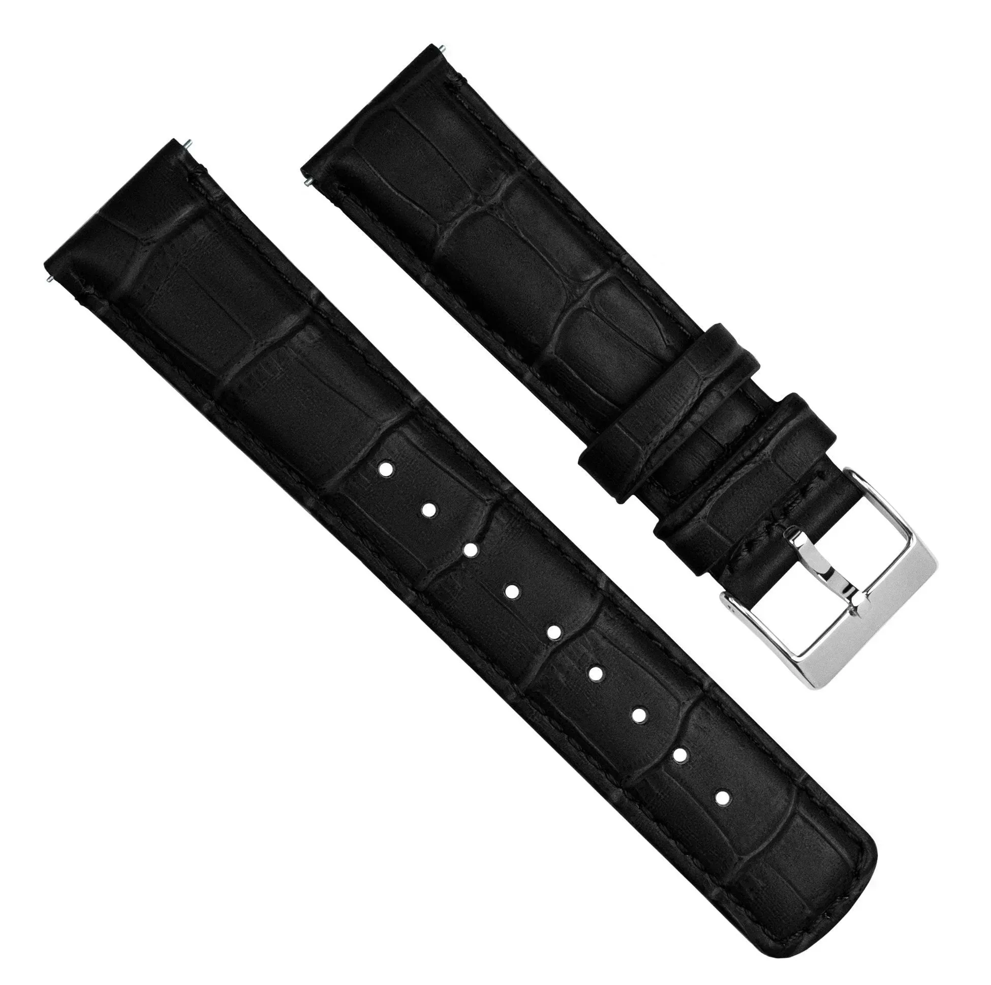 Omega Moonswatch Black Alligator Grain Leather Watch Band