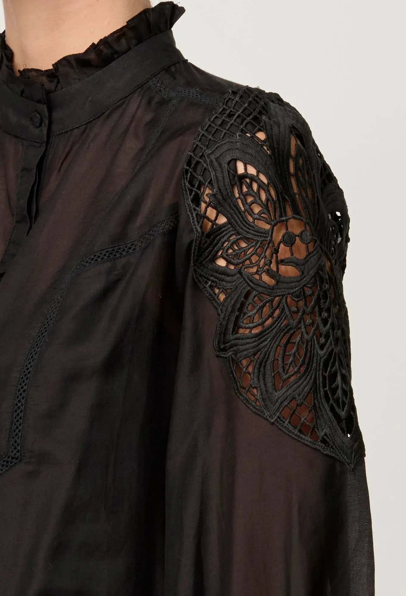 Once Was - Sevilla Cotton Silk Shirt - Onyx