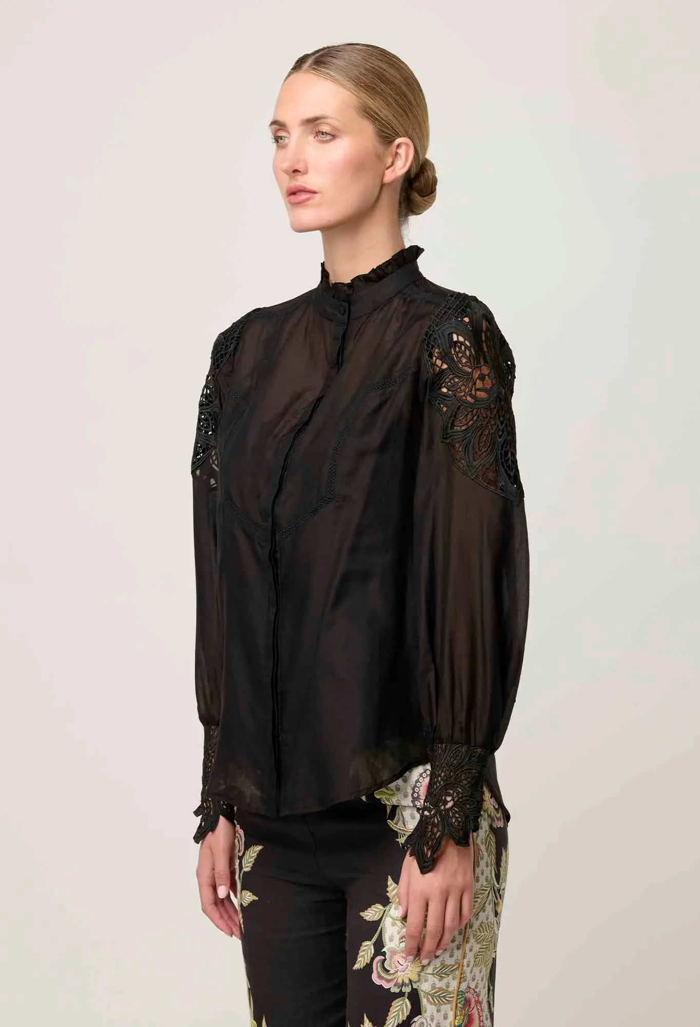 Once Was - Sevilla Cotton Silk Shirt - Onyx