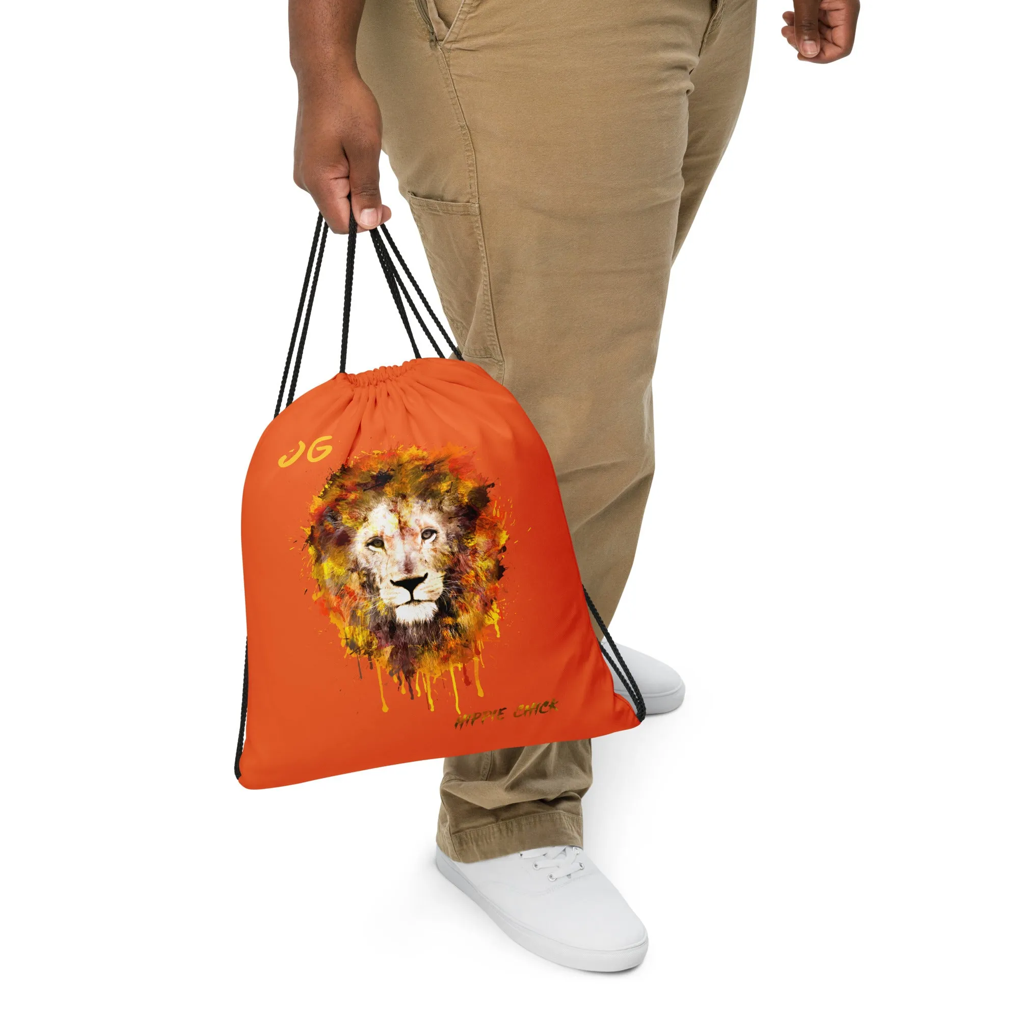 Orange Drawstring Bag