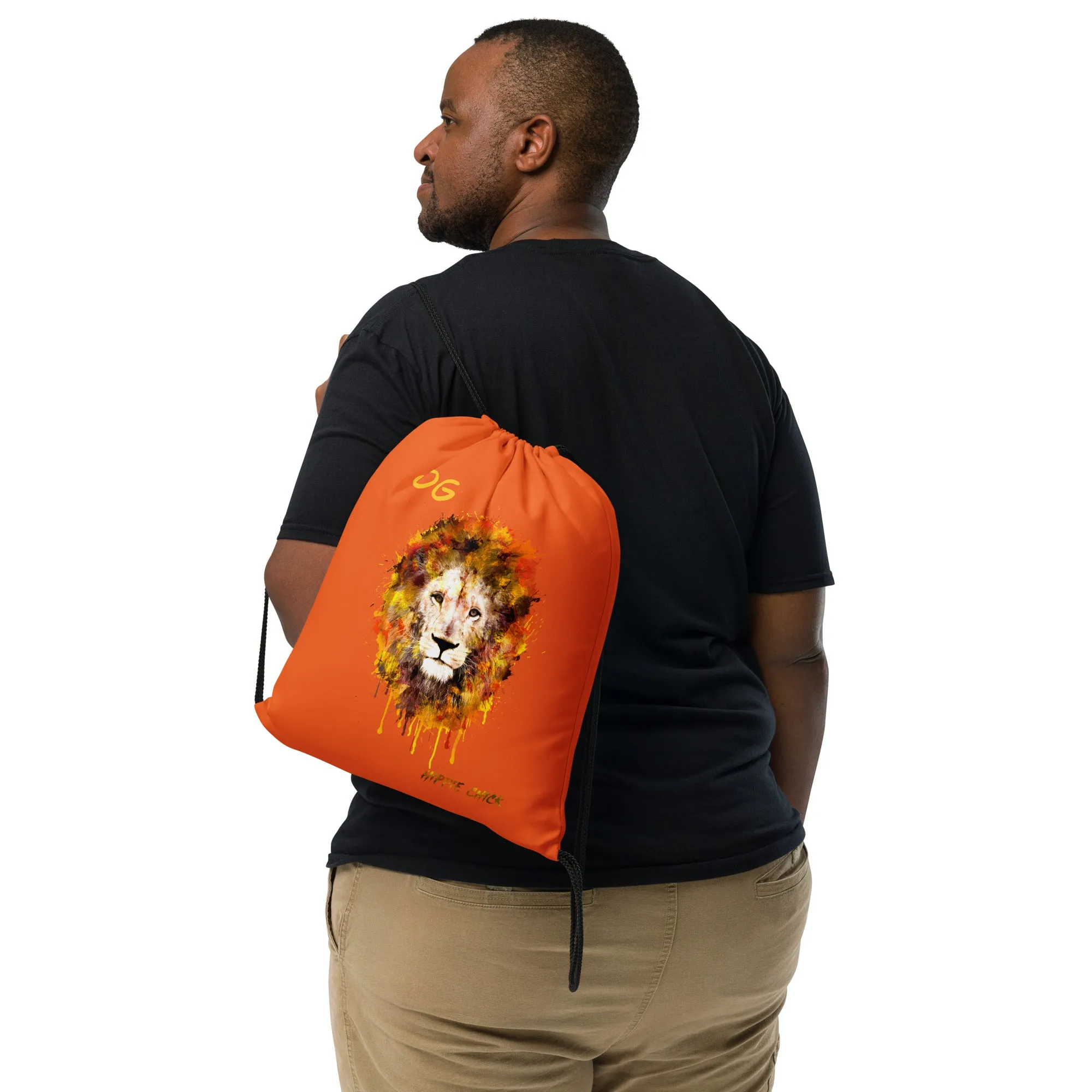 Orange Drawstring Bag