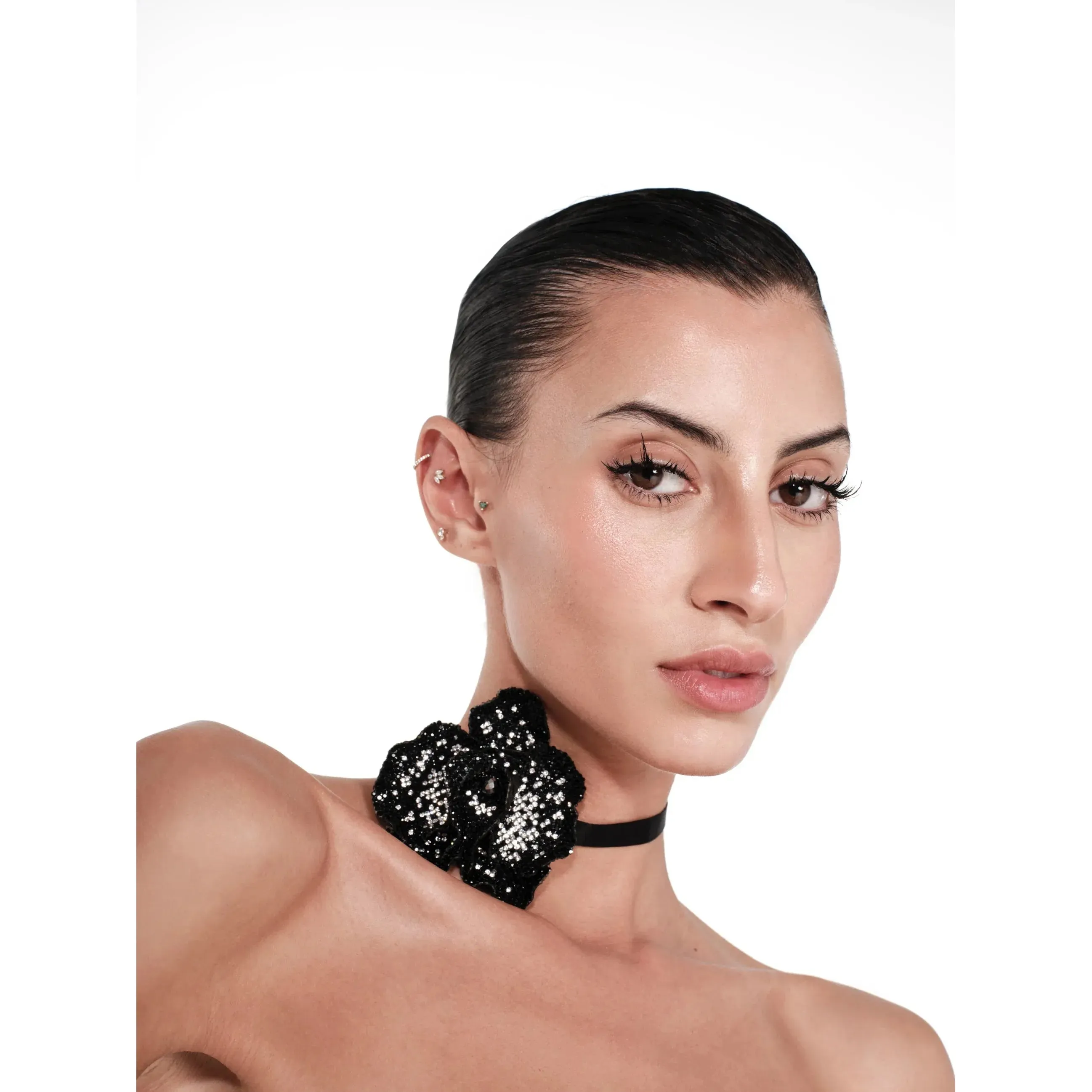 ORCHID CRYSTAL CHOKER