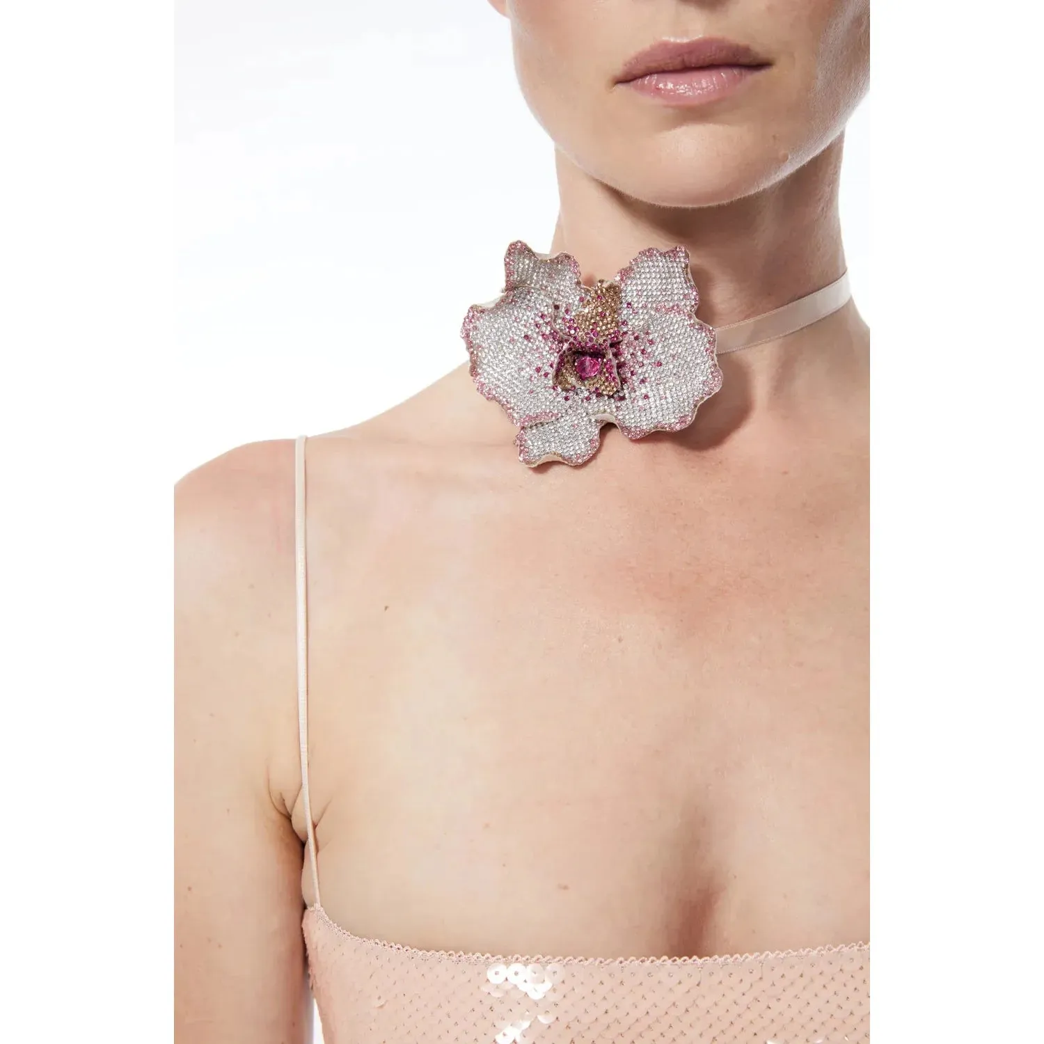ORCHID CRYSTAL CHOKER