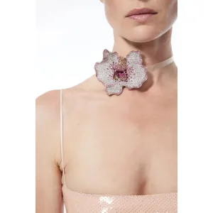 ORCHID CRYSTAL CHOKER