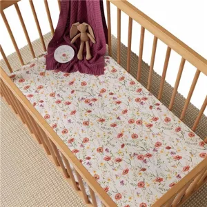Organic Fitted Cot Sheet - Meadow