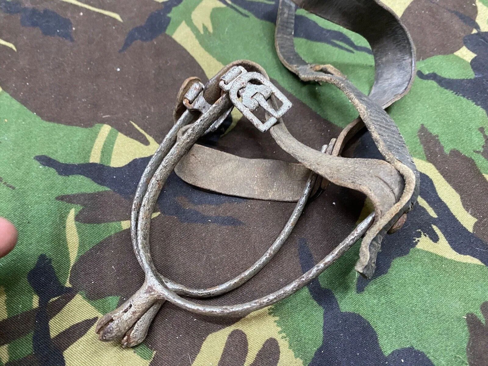 Original British Army Officer's Boot Spurs with Leather Straps