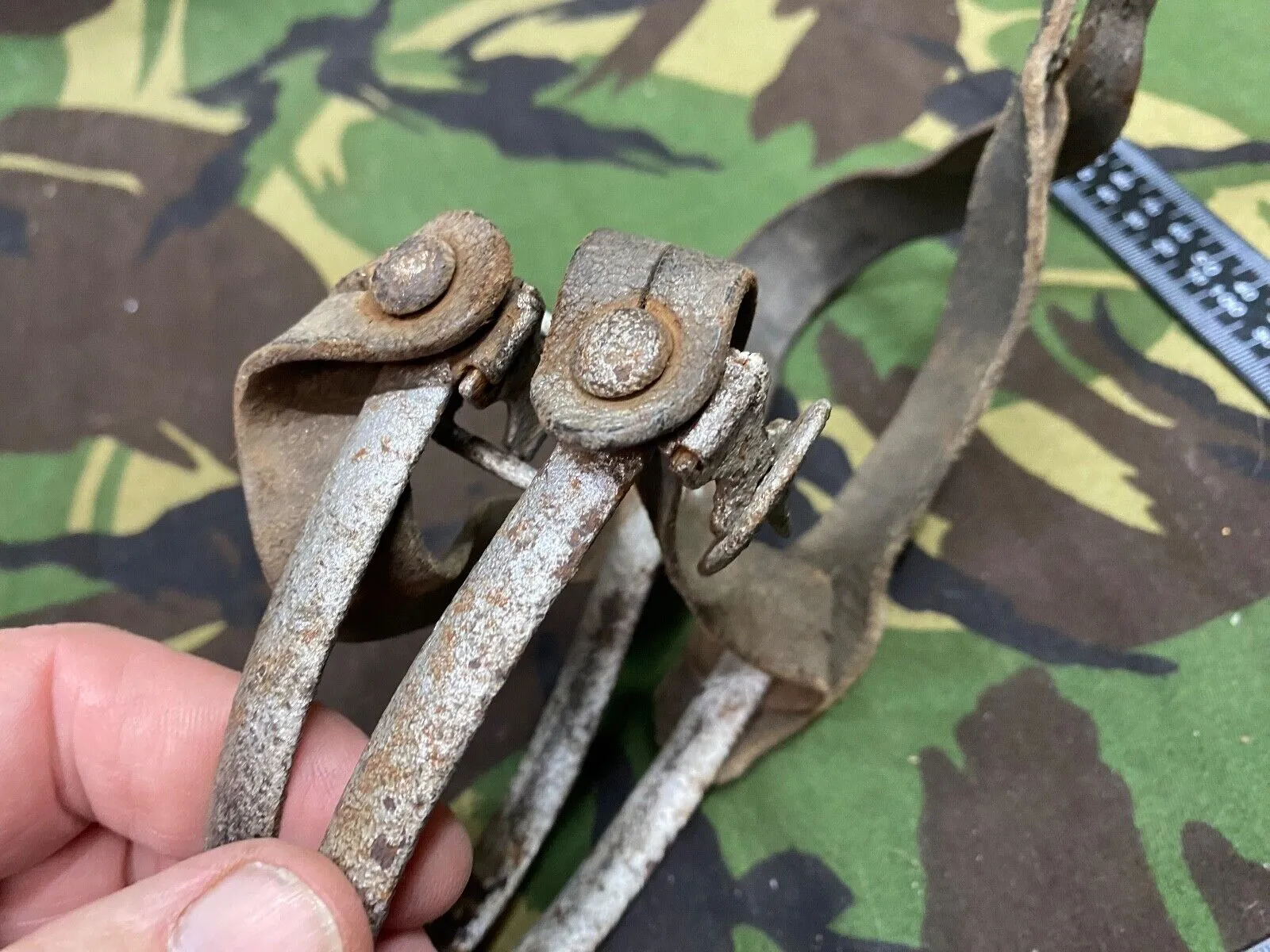 Original British Army Officer's Boot Spurs with Leather Straps