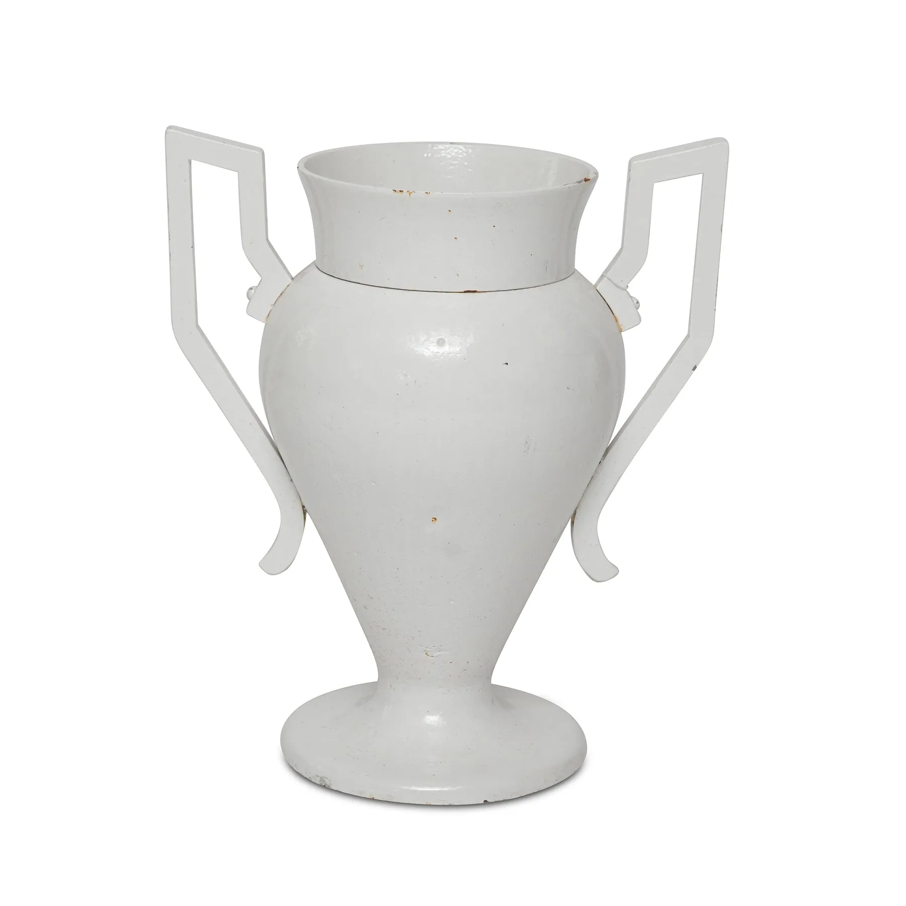 Painted Metal Urns with Handles (Pair), 19.5" H