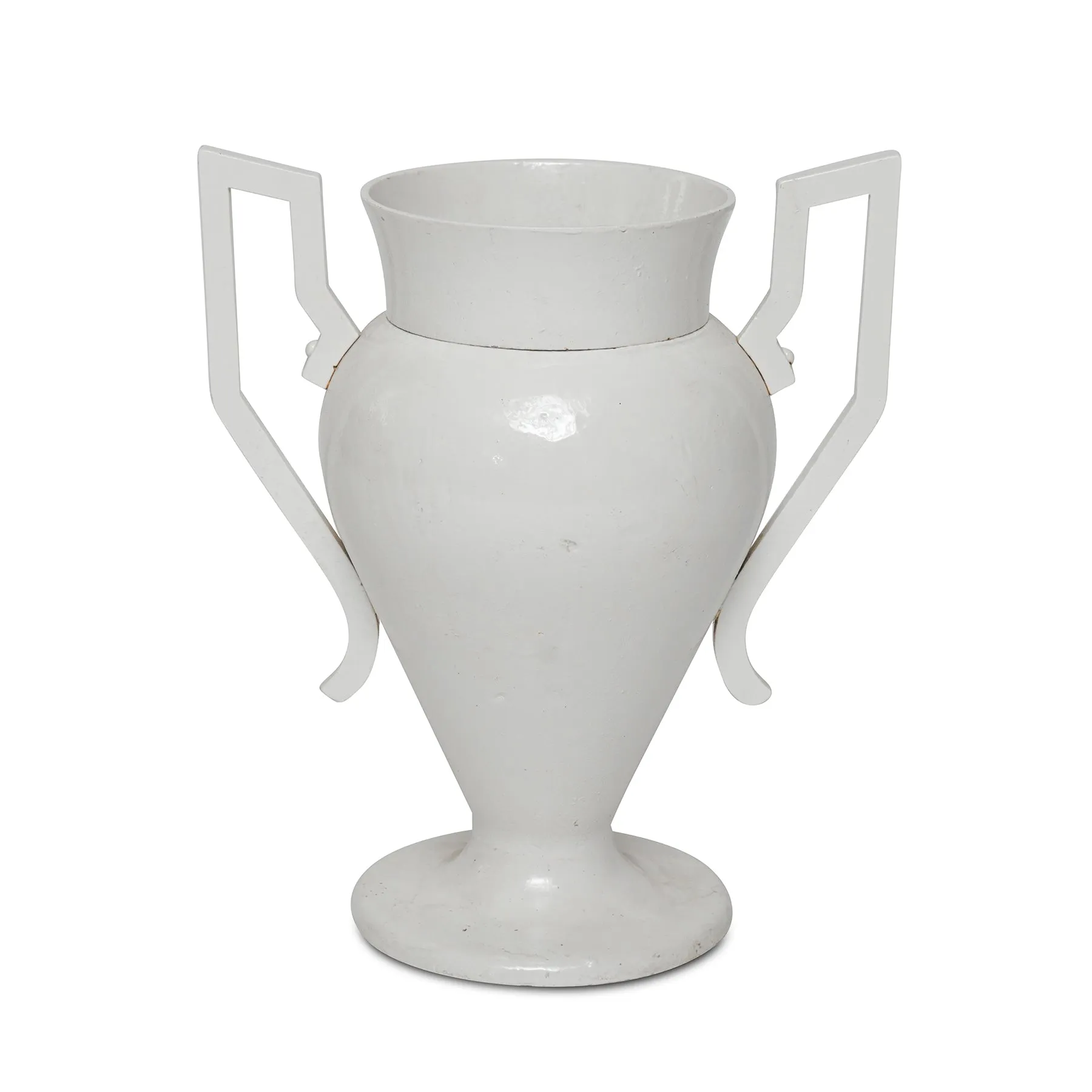 Painted Metal Urns with Handles (Pair), 19.5" H