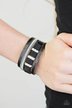 Paparazzi FAME Night - Black Wrap Bracelet