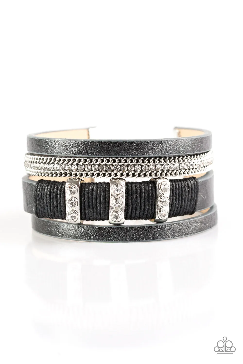 Paparazzi FAME Night - Black Wrap Bracelet