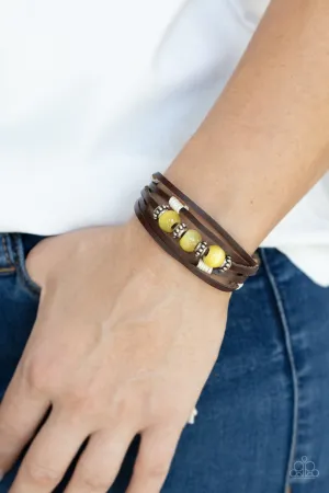 Paparazzi - Homespun Radiance - Yellow Bracelet