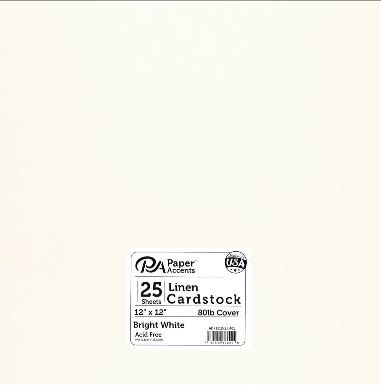Paper Accents 12x12 80lb Bright White Linen Cardstock {B617}