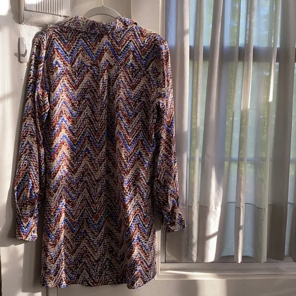 Parker Silk Button Up Mini Shirt Dress Size S