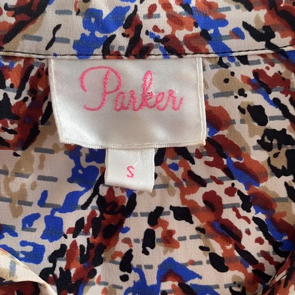 Parker Silk Button Up Mini Shirt Dress Size S