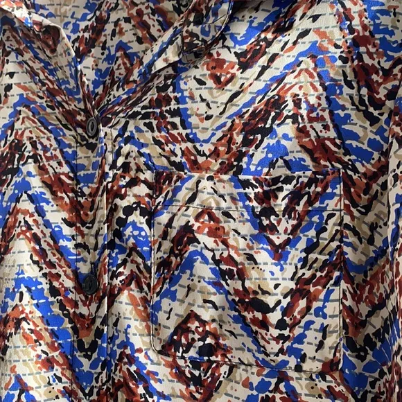 Parker Silk Button Up Mini Shirt Dress Size S