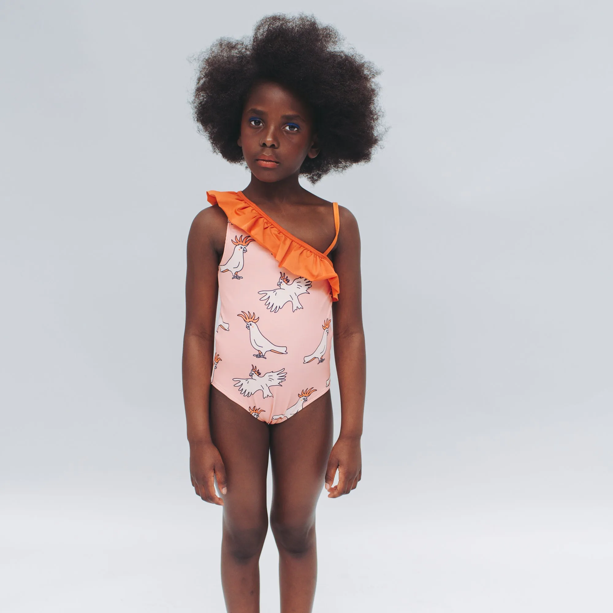 Parrot One Shoulder Swimsuit - LAST ONE 2-4 years