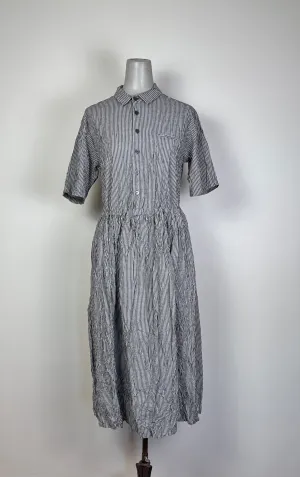 Pas de Calais  ~  Stripe Short Sleeve Dress - Black