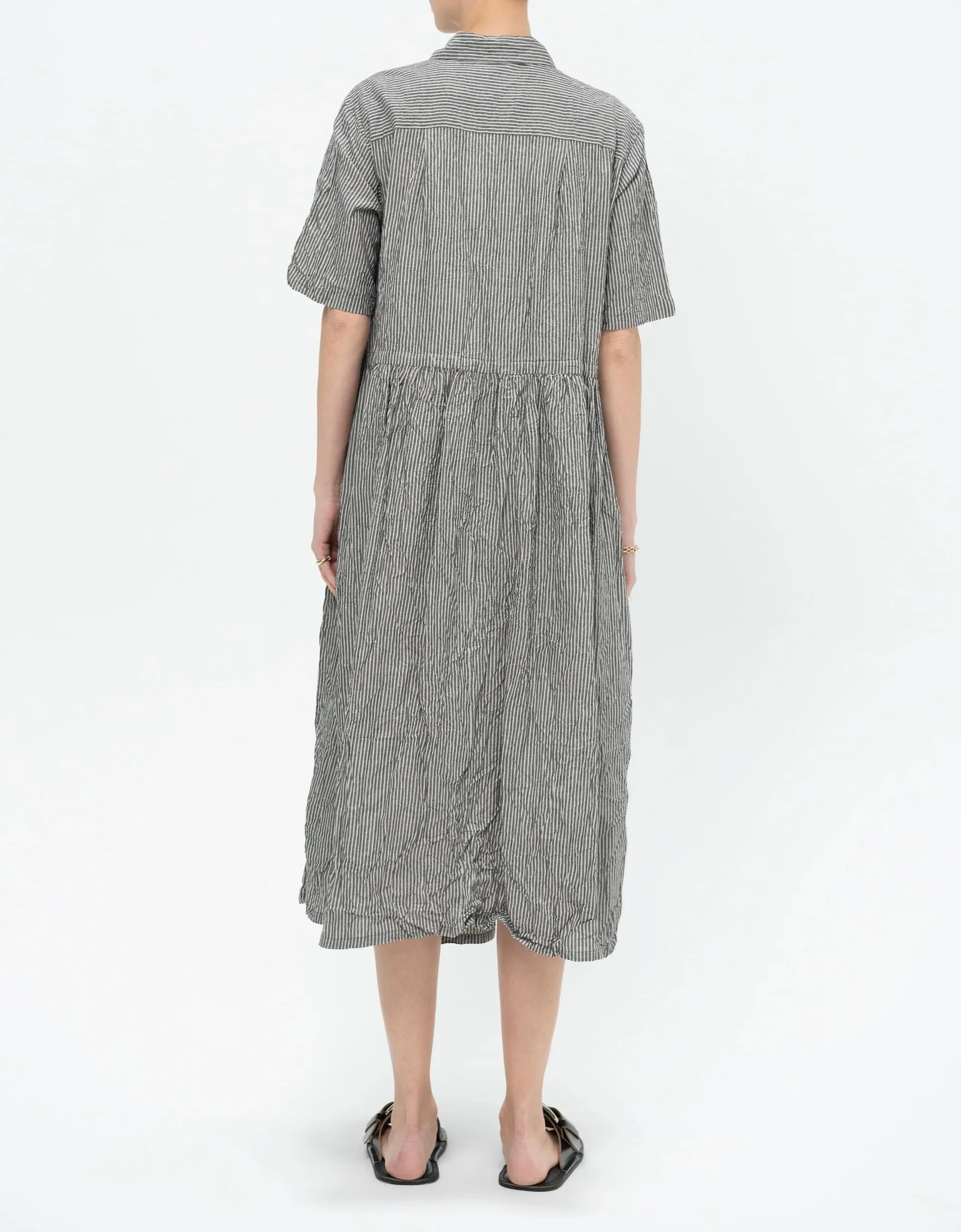 Pas de Calais  ~  Stripe Short Sleeve Dress - Black