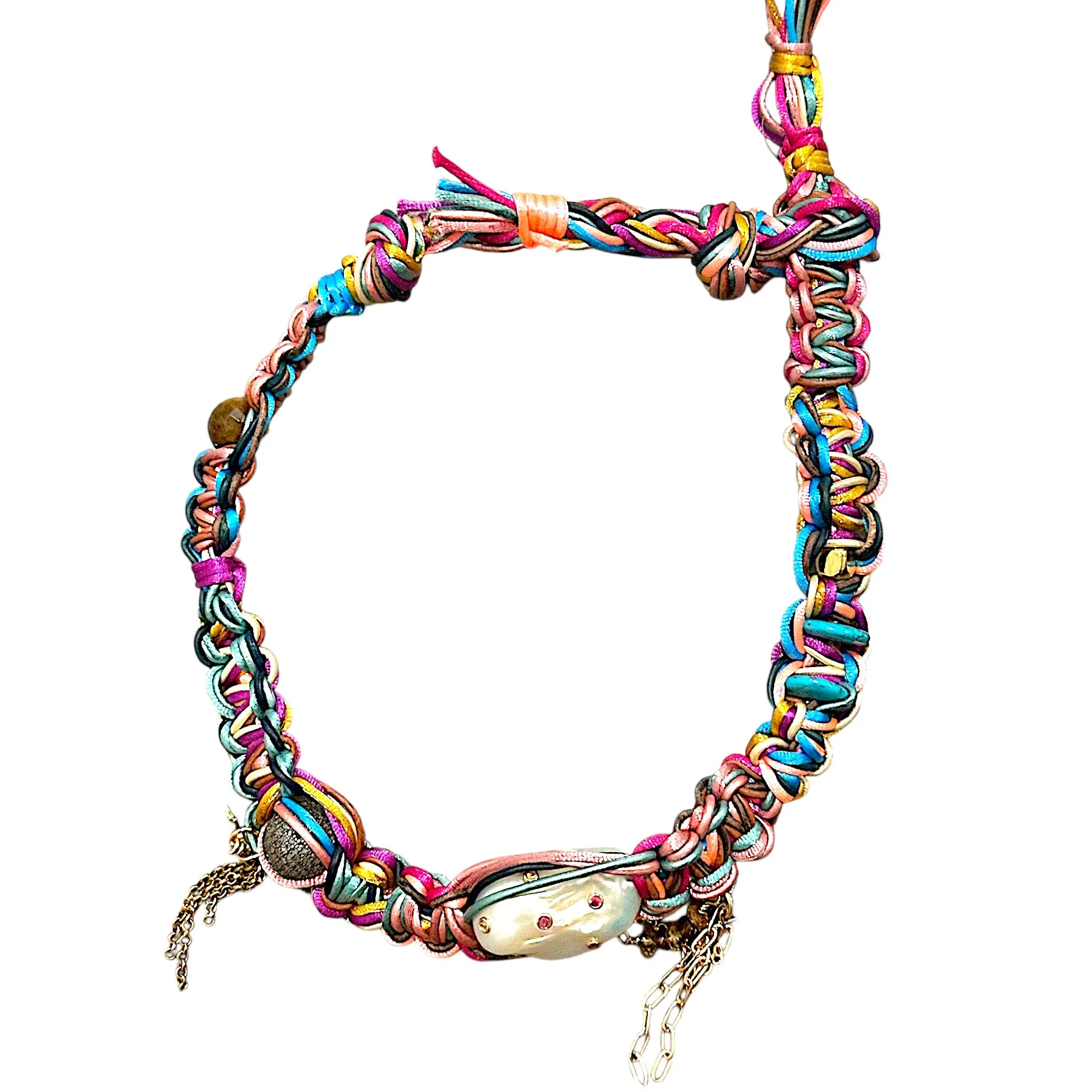 PASTEL DIAMOND RAINBOW ROCKER CHOKER DELUXE