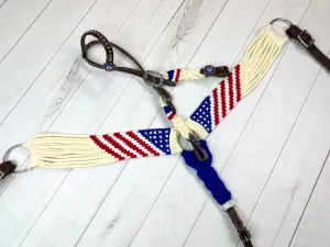 Patriotic American Flag Woven Mohair Tack Set