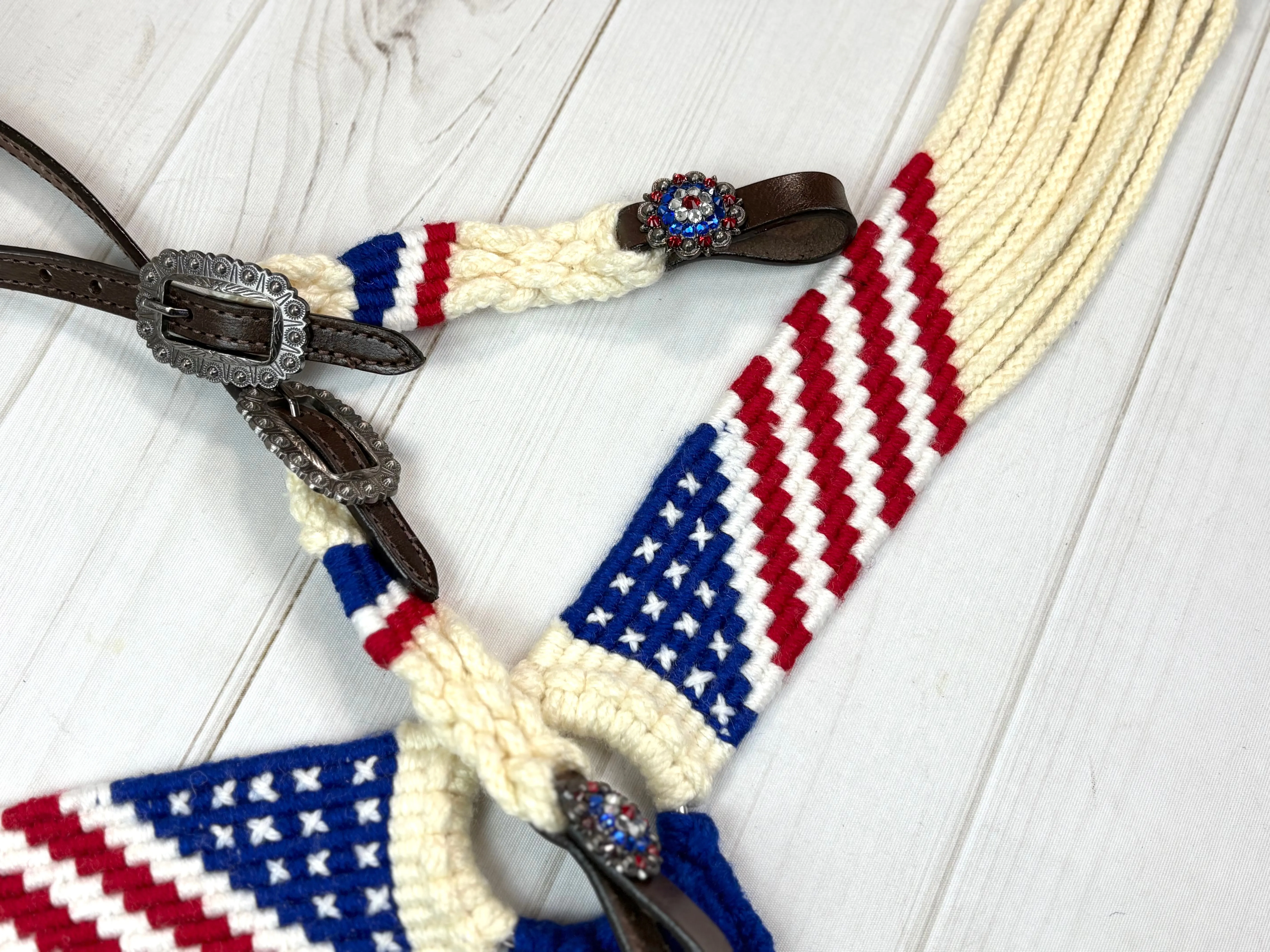 Patriotic American Flag Woven Mohair Tack Set