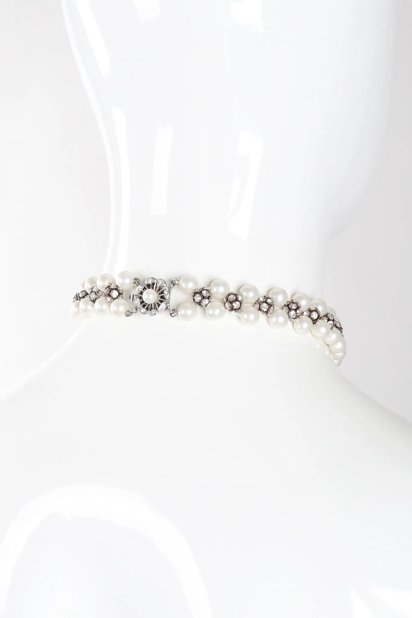Pearl Rhinestone Drop Choker