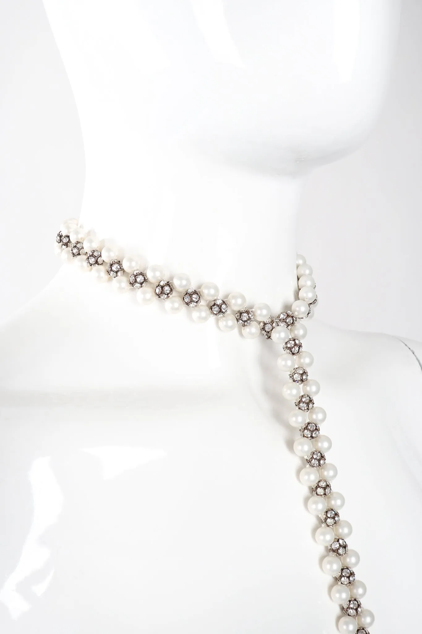 Pearl Rhinestone Drop Choker