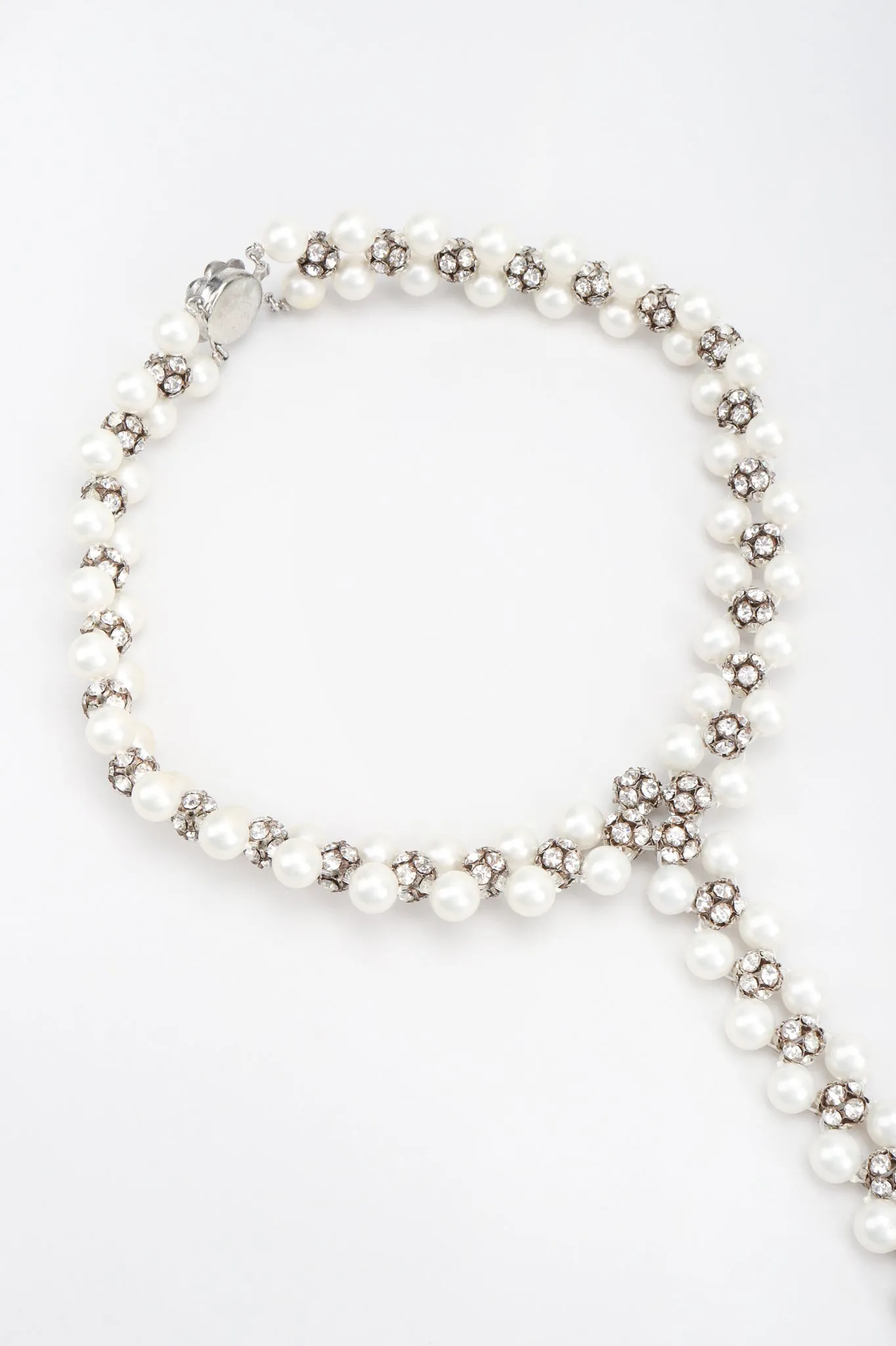 Pearl Rhinestone Drop Choker