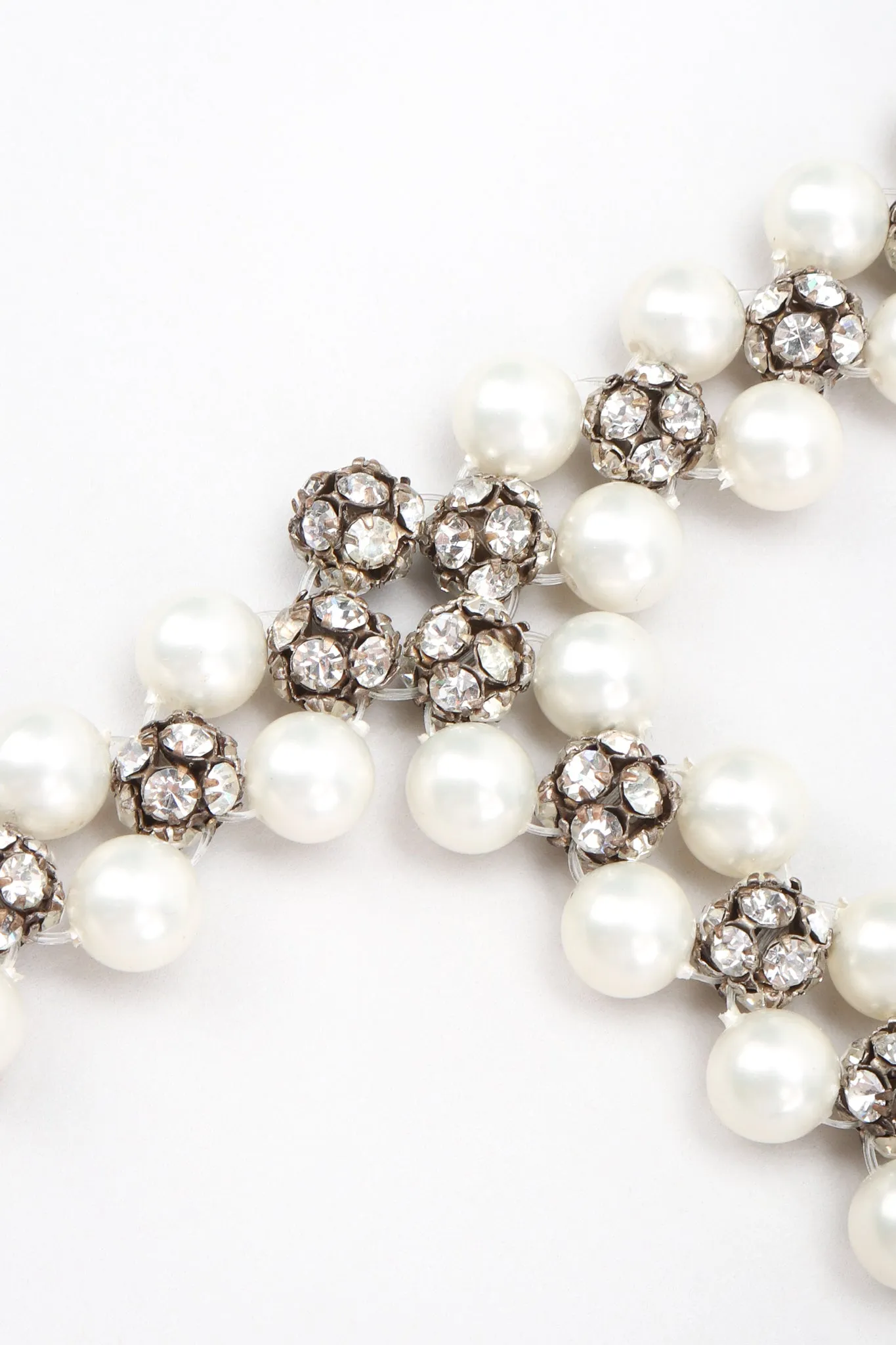 Pearl Rhinestone Drop Choker