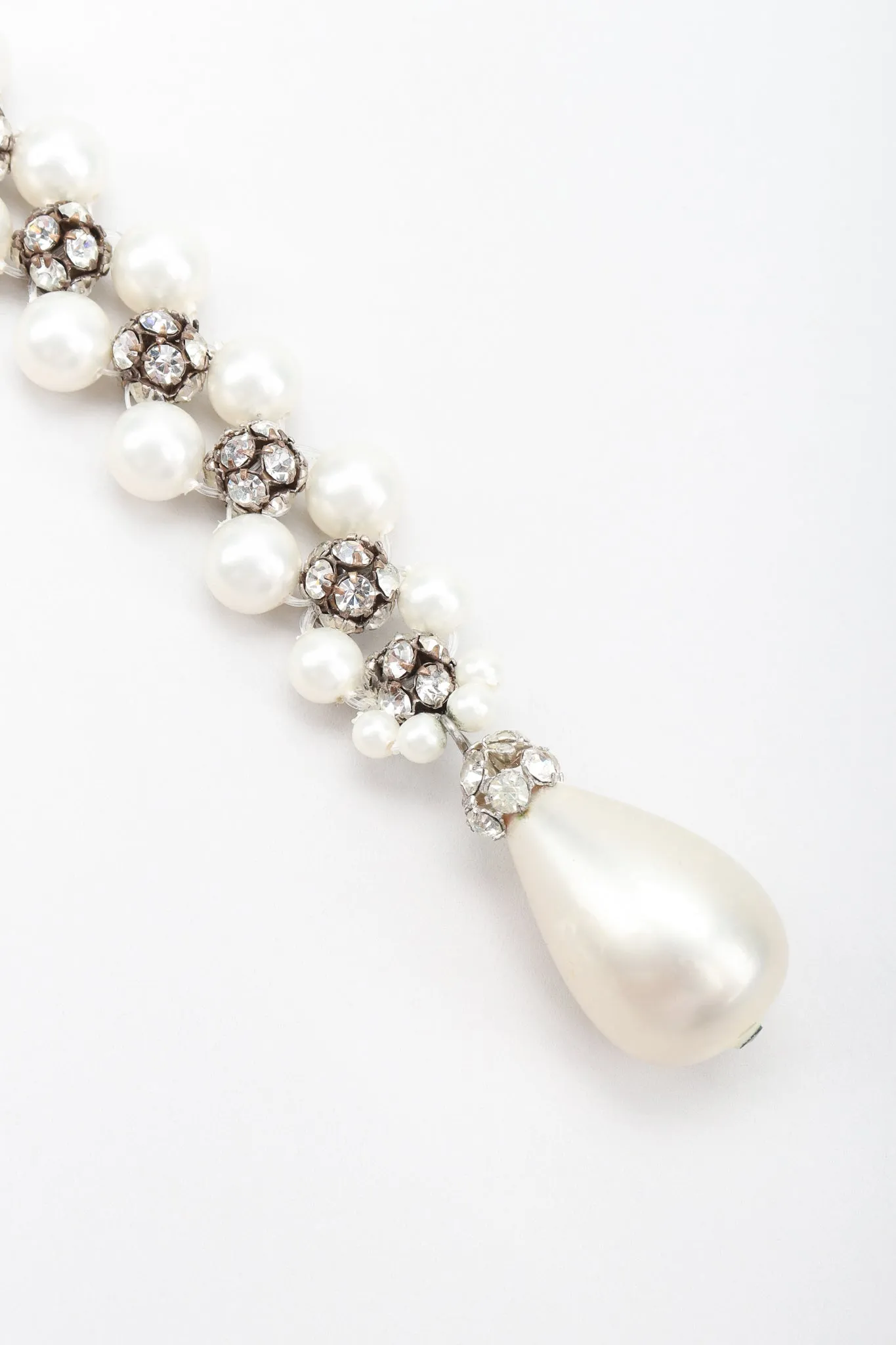 Pearl Rhinestone Drop Choker