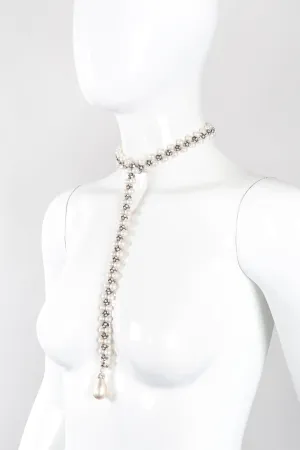 Pearl Rhinestone Drop Choker