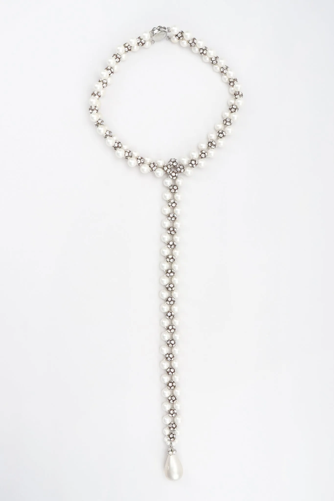 Pearl Rhinestone Drop Choker