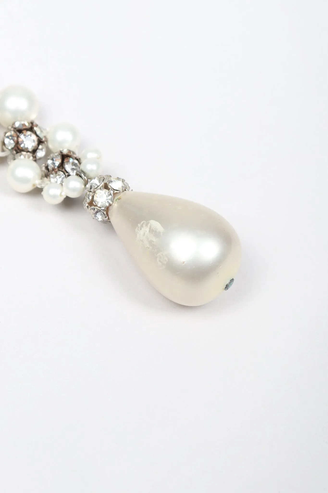 Pearl Rhinestone Drop Choker