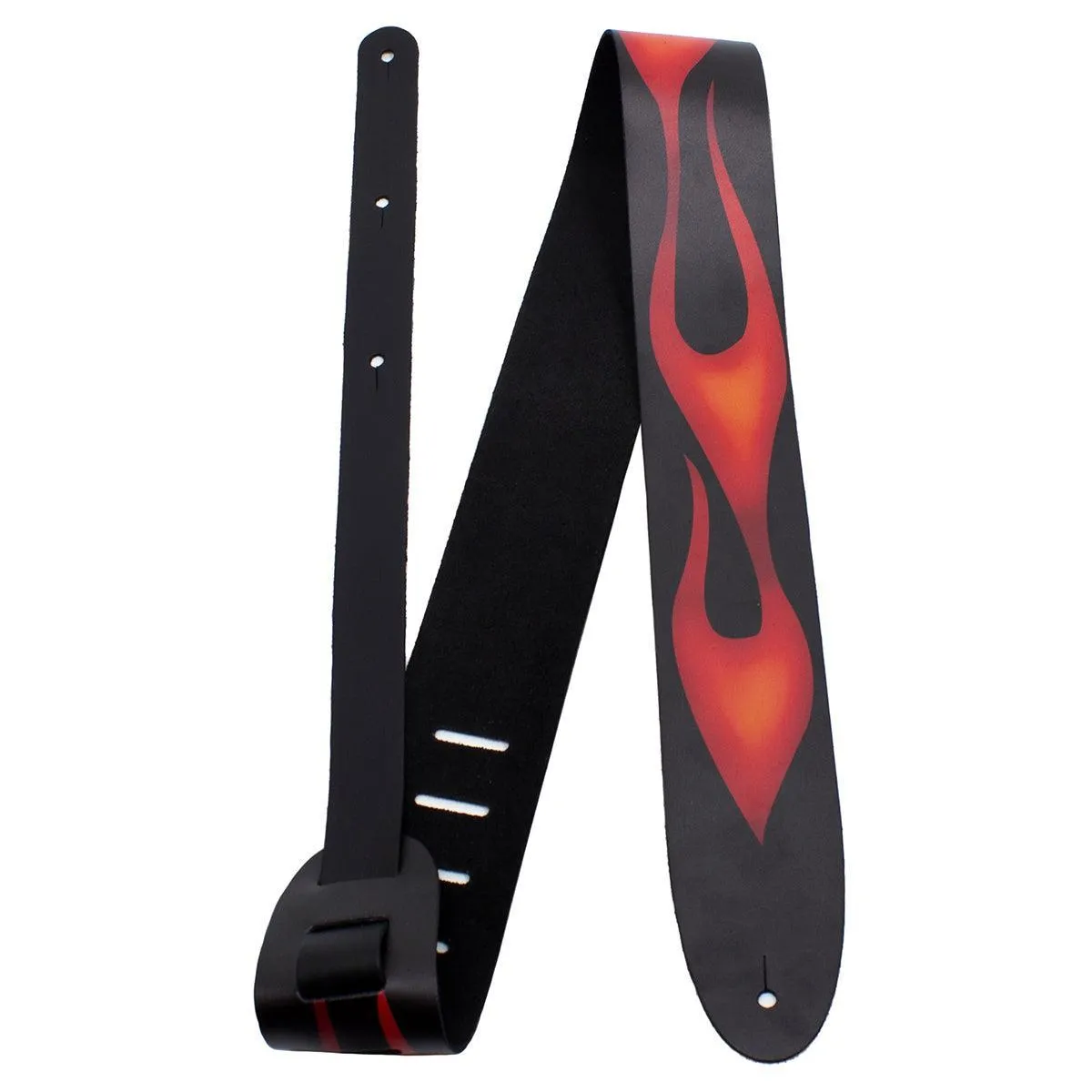 Perri's 2.5" Leather Guitar Strap ~ Graphic Flames