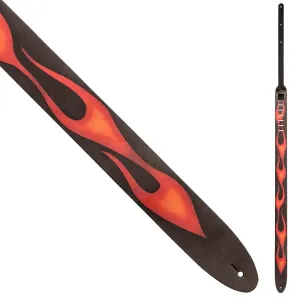 Perri's 2.5" Leather Guitar Strap ~ Graphic Flames