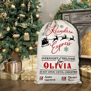 Personalised Reindeer Christmas Sack