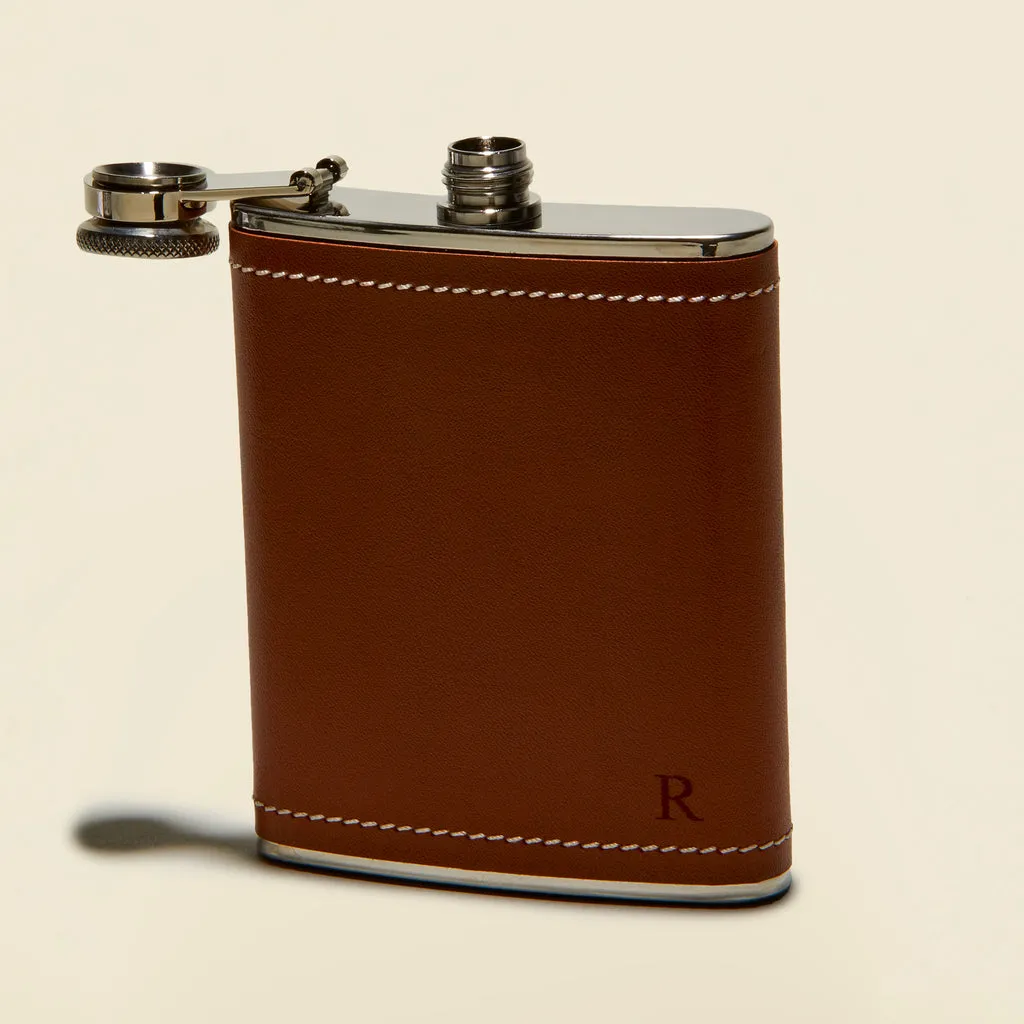 Personalized Leather Flask