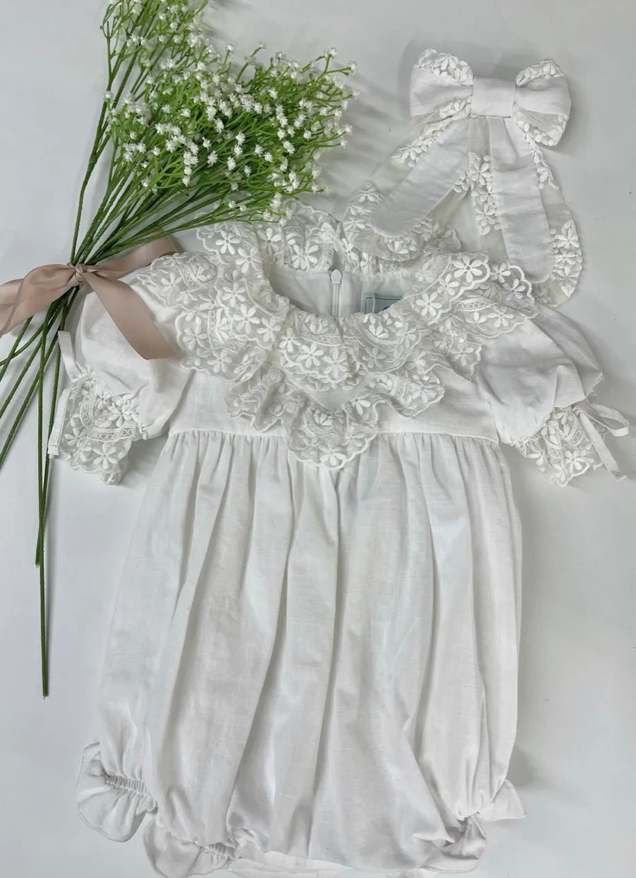 Petite Maison Kids Katherine embroidered linen romper