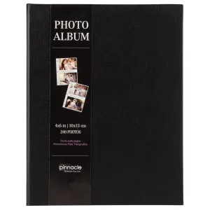 PHOTO ALBUM 8 X 10 Black Linen Ring Bound Photo Album, Holds 240 - 4"X6" Photos