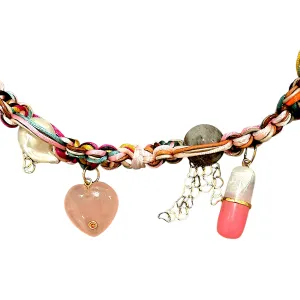 PILL POPPING PINK BARBIE HEART ROCKER CHOKER
