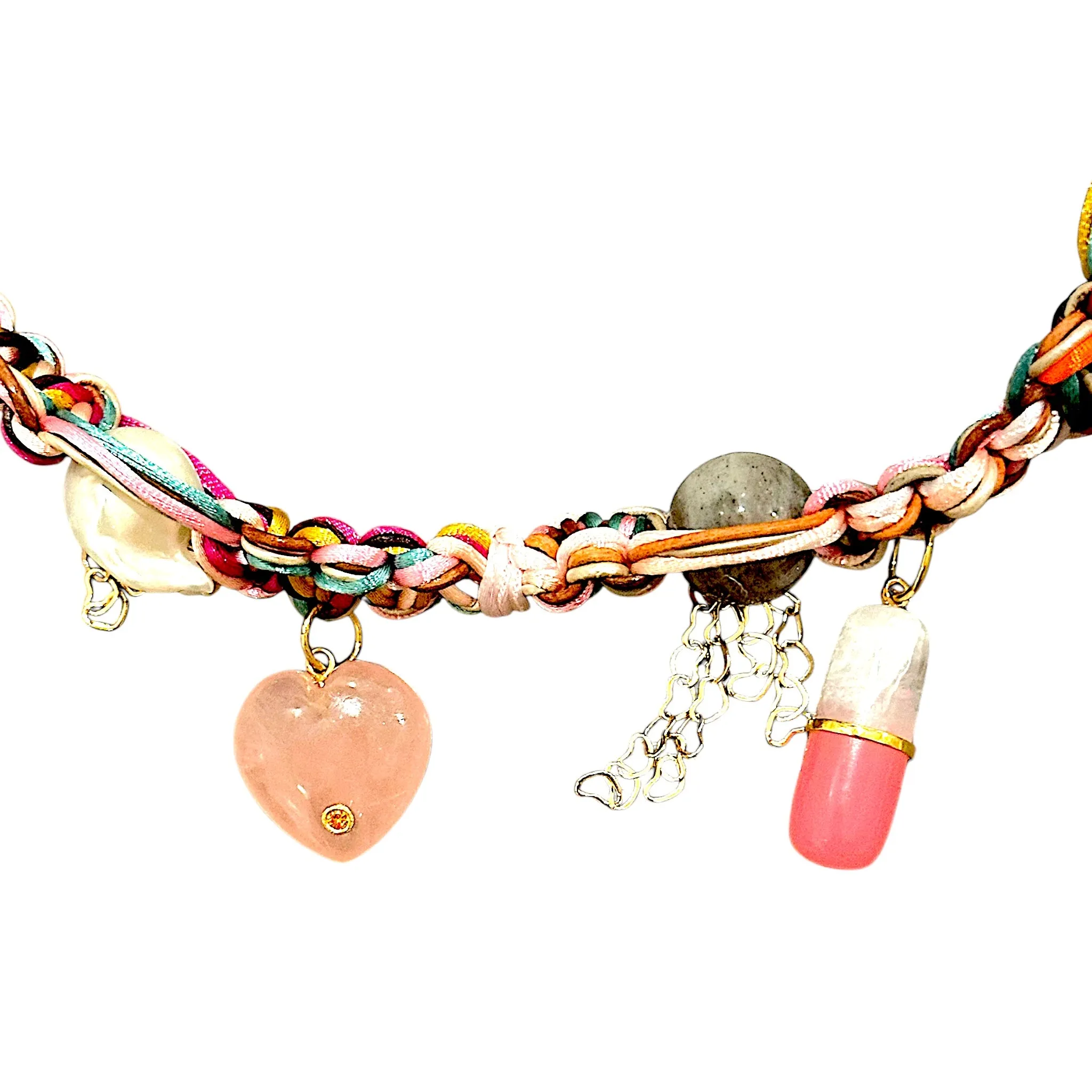 PILL POPPING PINK BARBIE HEART ROCKER CHOKER