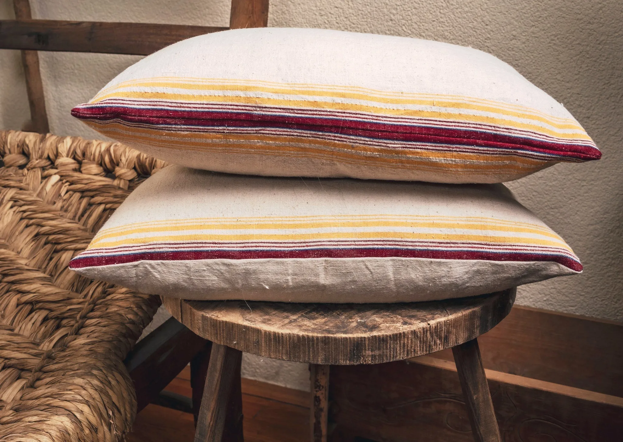 Pillow: Antique handwoven decorative pillow - P393