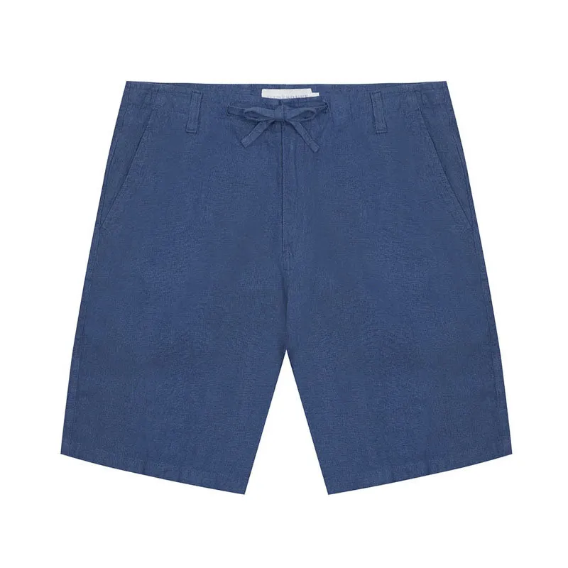 PINK HOUSE MUSTIQUE 100% Linen Casual Shorts  in Mid Blue