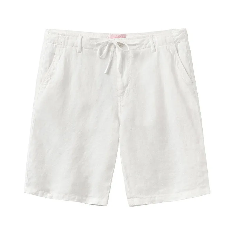 PINK HOUSE MUSTIQUE 100% Linen Casual Shorts  in White
