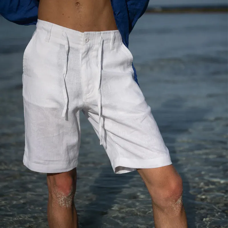 PINK HOUSE MUSTIQUE 100% Linen Casual Shorts  in White