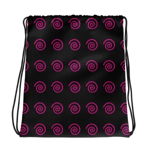 Pink Spiral Drawstring bag