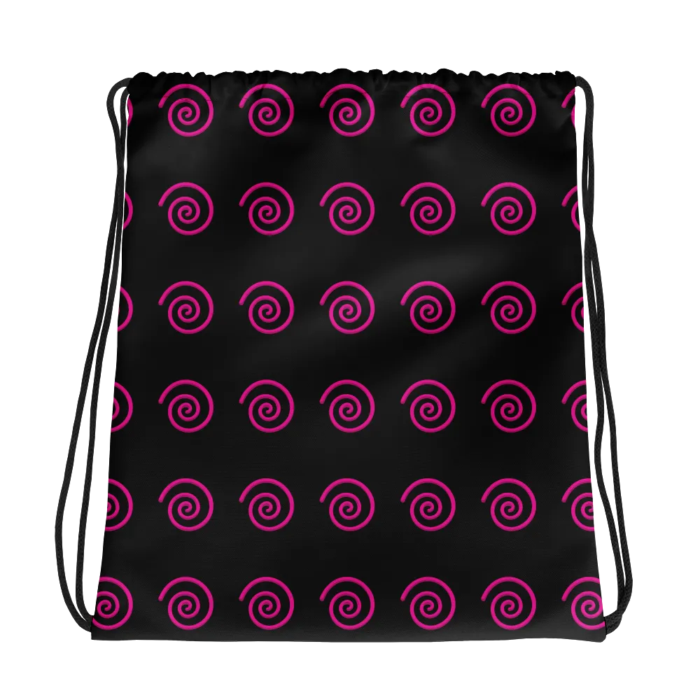 Pink Spiral Drawstring bag