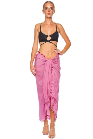 Pink Tasseled Pareo Cover Up