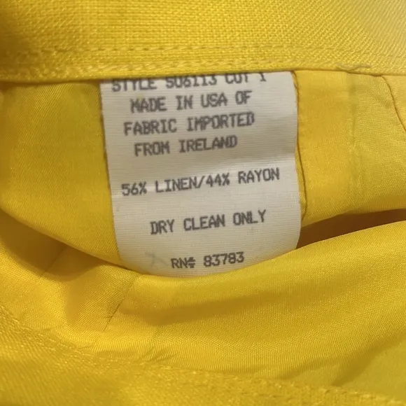 PIRA Yellow Linen &amp; Rayon Skirt • Sz: 4